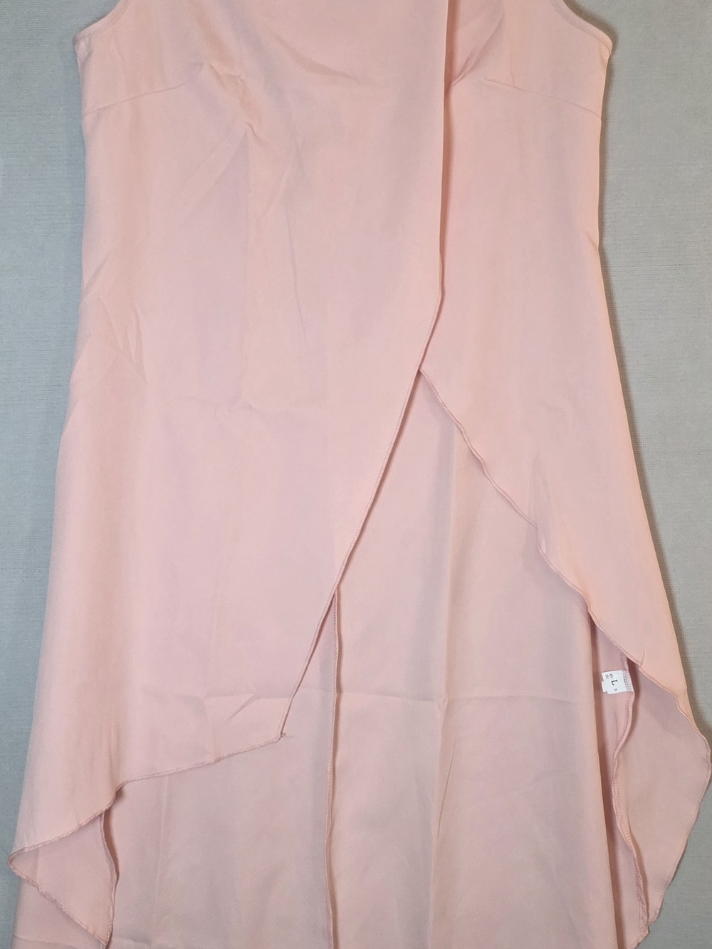 Light Pink Draped Asymmetrical Women's Shirt